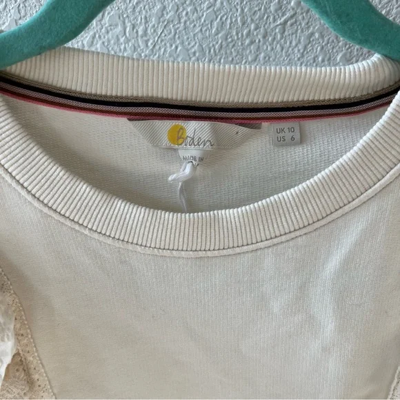 BODEN Ivory Broderie Sweatshirt - Picture 2 of 7